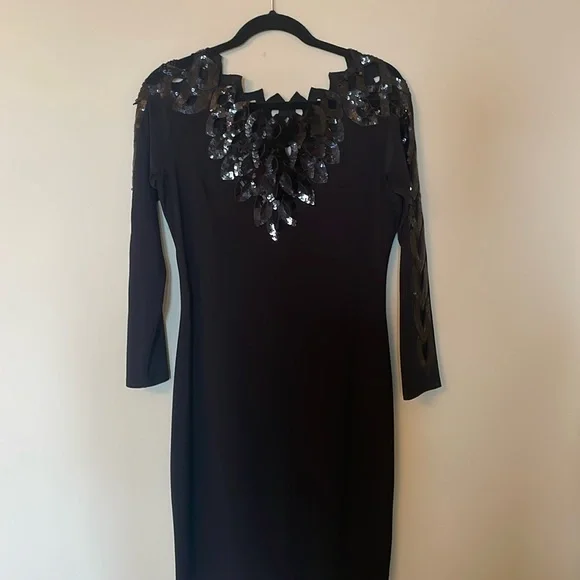 green emerald velvet dress JOSEPH RIBKOFF SILKY KNIT TRUMPET GOWN